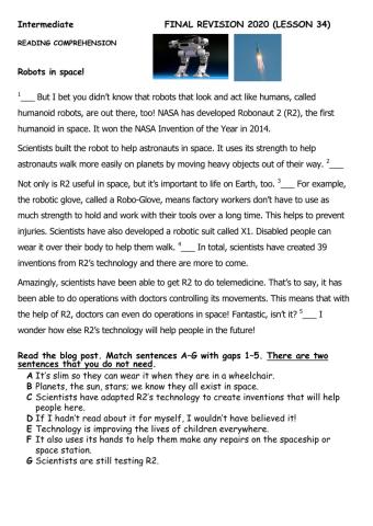 Intermediate lesson 34 (final revision)