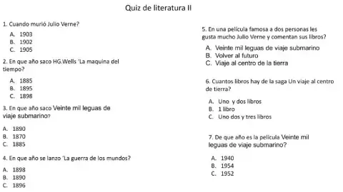 Quiz de literatura