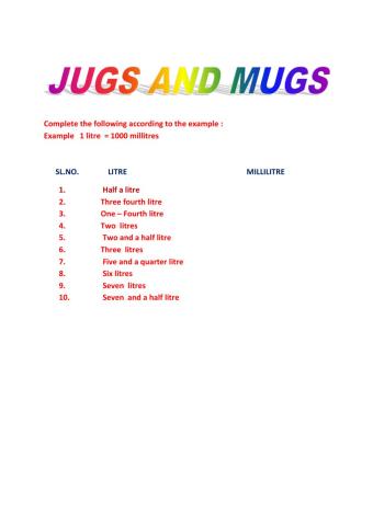 Jugs and mugs