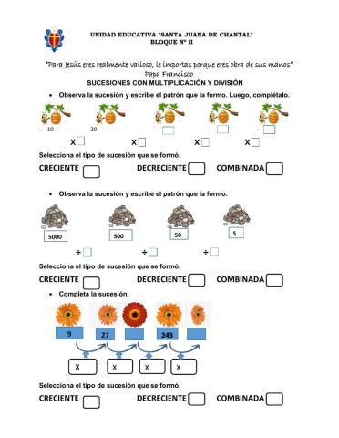 Sucesiones con multiplicación y división.