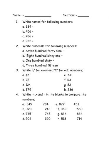 Revision of counting numbers