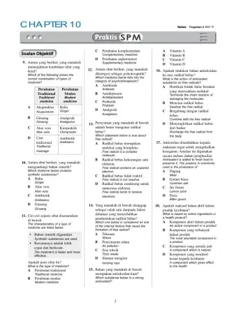 Bab 10 Sains Tingkatan 4 Kimia dalam Perubatan dan Kesihatan