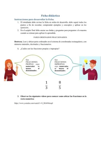 Fracciones en el plano cartesiano