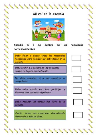Mi rol en la escuela