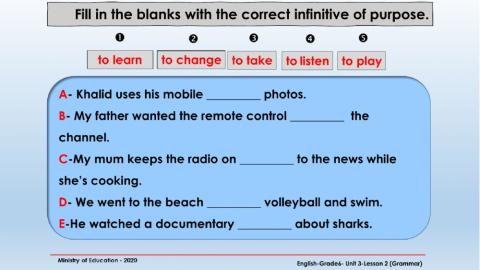 Unit 3 - (Infinitive of Purpose)