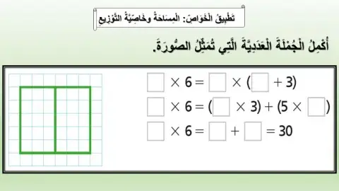 المساحة وخاصية التوزيع1