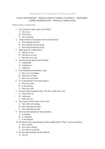 Matura podstawowa - tłumaczenia