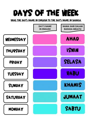 Days of the week
