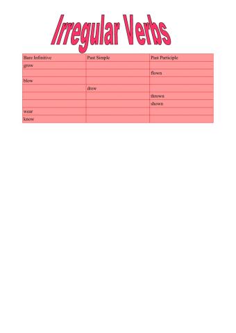 Irregular Verbs