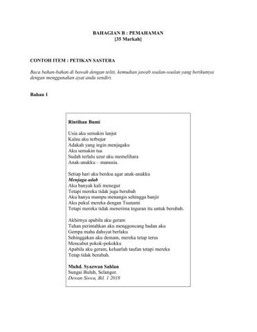 CONTOH SOALAN FORMAT SPM 2021