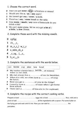KET for schools Unit 3 test