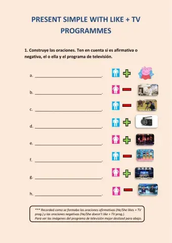 4th - Grammar (Afirmative and negative LIKE + TV prog.)