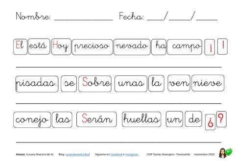 Dictado: Ordenar palabras