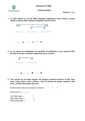 Examen Porporcionalidad