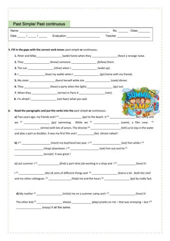 Past simple-past continuous