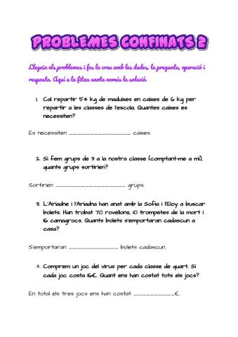 Problemes confinats 2 a quart