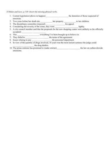 53 Rules and laws: phrasal verbs