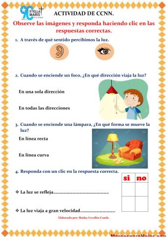 Caracteristicas de la luz.