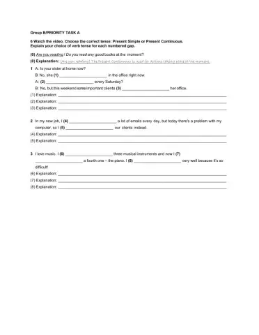 Group B-PRIORITY TASK A