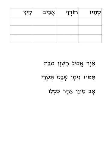 חודשים עבריים ועונות השנה