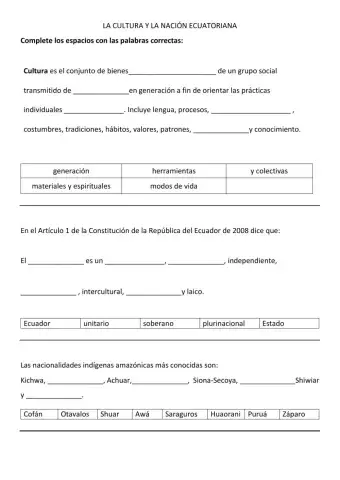 La cultura y la nación ecuatoriana