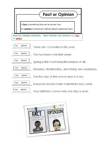 Fact and Opinion Review