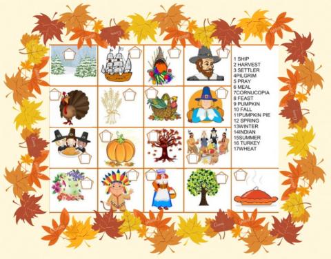 Thanksgiving finding words