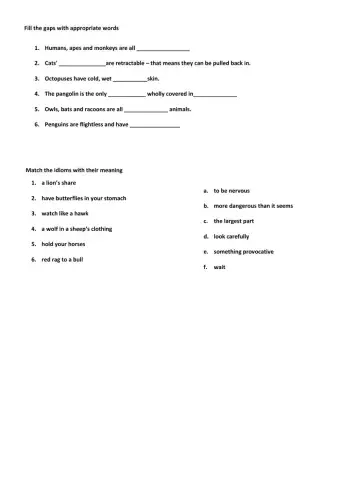 Animals and animal idioms