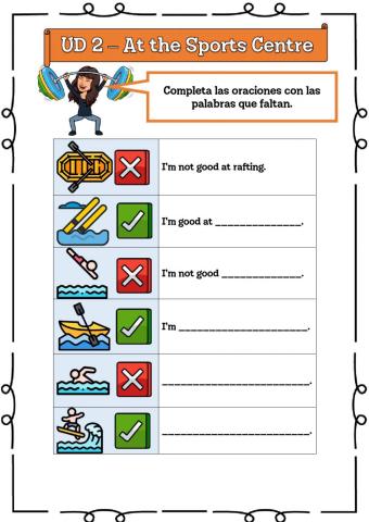 4º UD 2 - At the Sports Centre Ficha 8