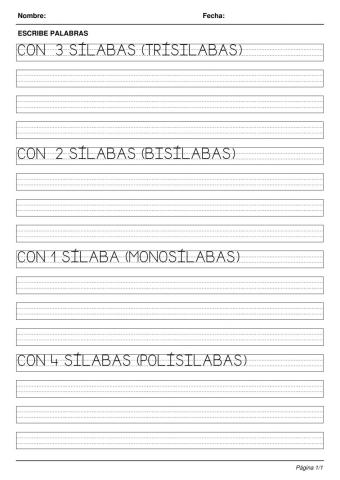 Escritura de palabras