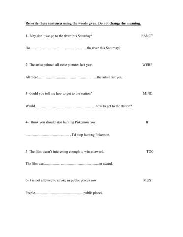 Sentence transformation