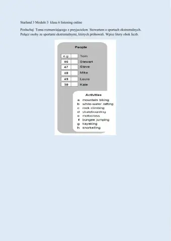 Słuchanie starland 3 unit 3 listening