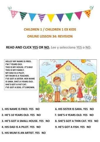 CHILDREN 1 - ONLINE LESSON 34 REVISION livew2