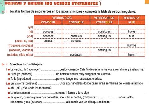 Verbos irregulares metaele a2 unidad 1