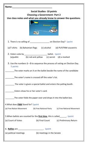 Choosing a Government Part 2