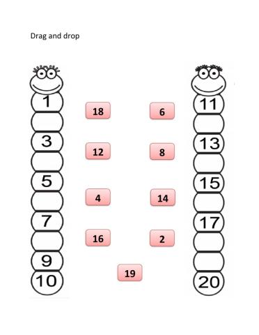 Number one to twenty