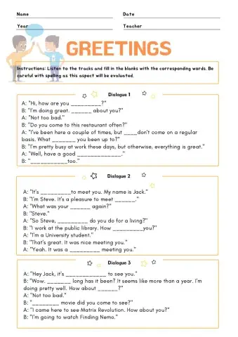 Greetings and Farewells