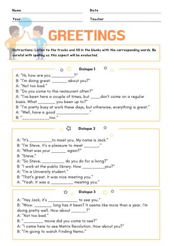 Greetings and Farewells