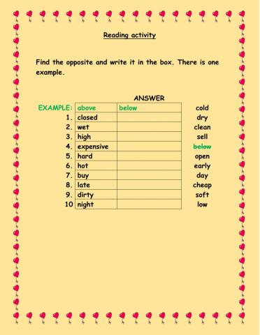 Reading comprehension