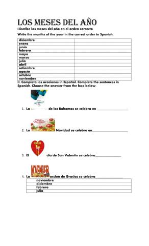 Los meses del ano