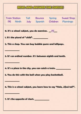 Read the guesses and write