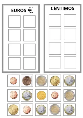 Clasificación euros-céntimos