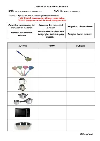RBT tahun 5- Alatan Memasak