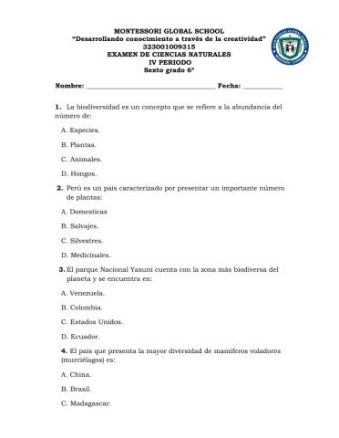 Examen 6° iv p 2021