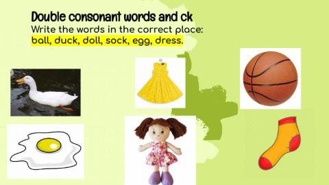 Words with double consonant and ck