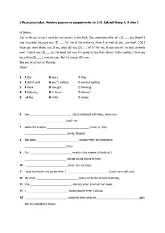 Past simple past continous