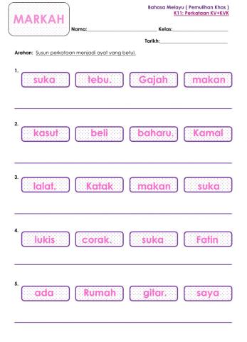 Kemahiran 11: Perkataan KV+KVK