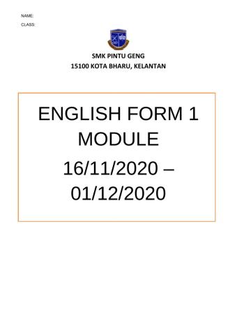 English Module form 1
