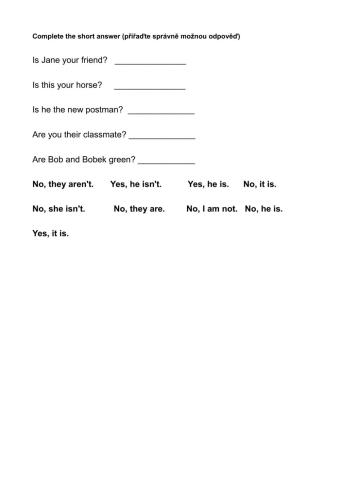 To be - short answers