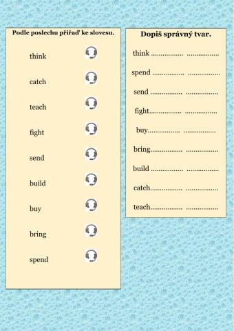Irregular verbs 3 a 4 group